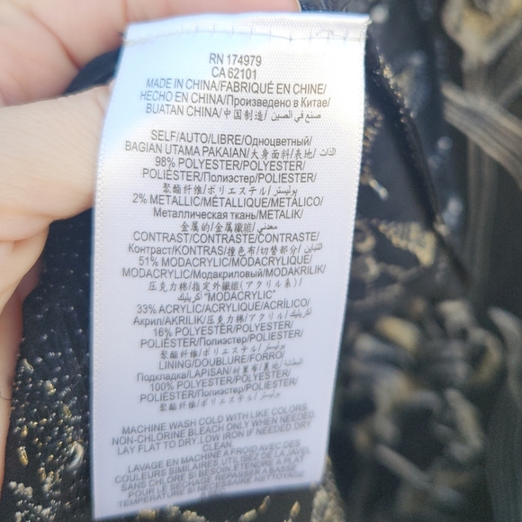 BCBGMaxAzria Sheer Embroidered Fur Trim Kimono - Picture 8 of 13